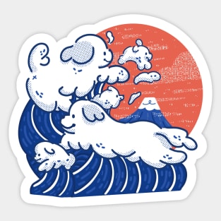 Puppy Waves Sticker